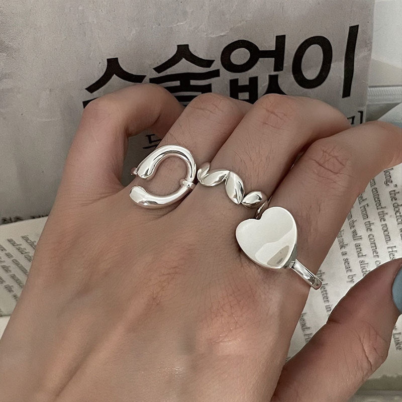 Ins Wind Love Irregular Cold Wind Adjustable Ring