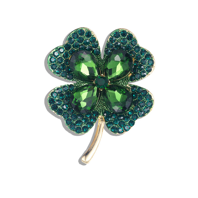 Crystal Clover Brooch