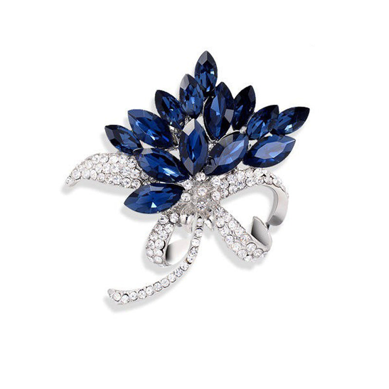 Crystal and Diamond Corsage Brooch