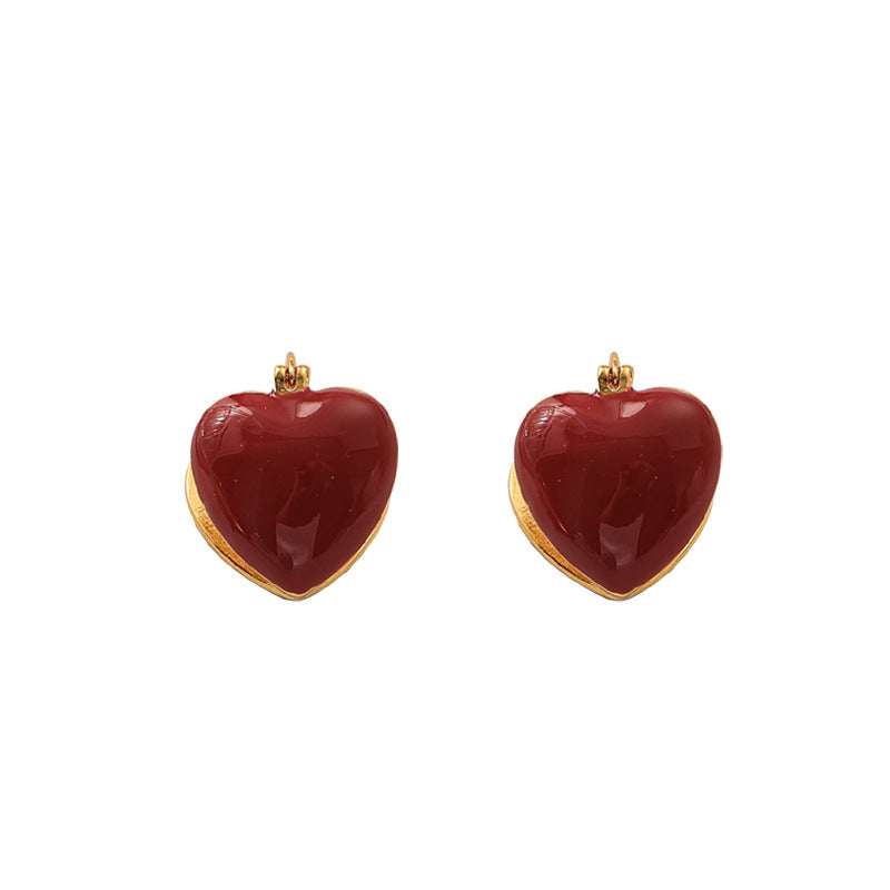 Double-sided Red Dripping Love Earrings