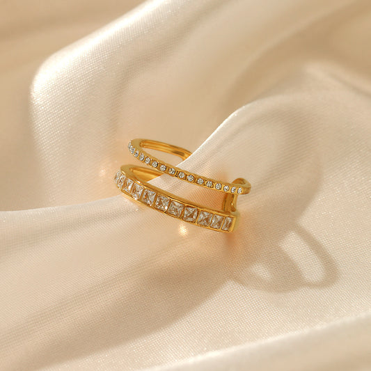 Two Layer Ring Popular Open Adjustable Ring