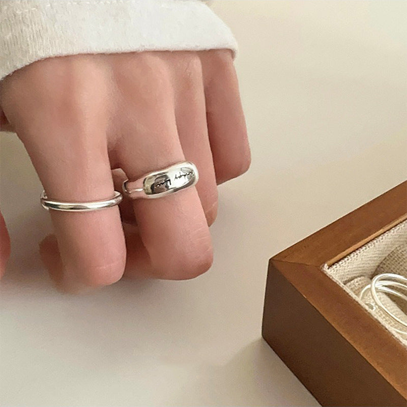 Fashionable Personalised Wide Letter Ring