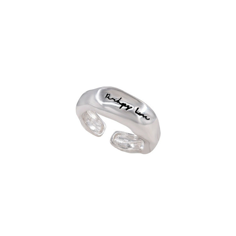 Fashionable Personalised Wide Letter Ring