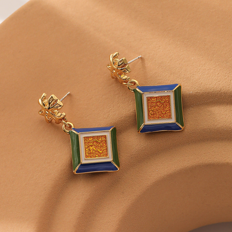 Designer Oil Drip Earrings