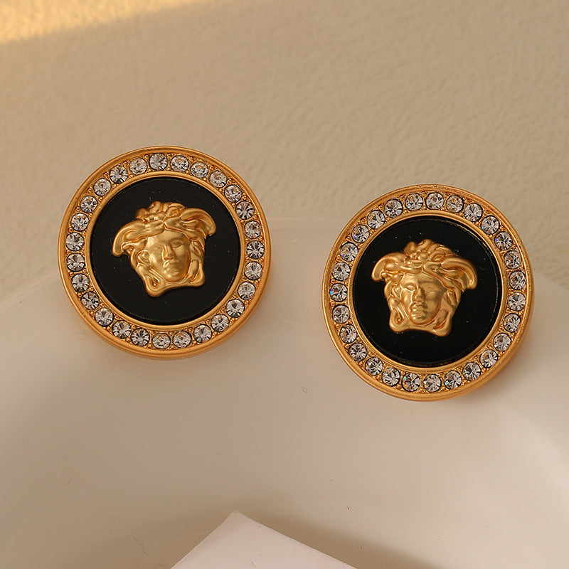 Medusa Head Coin Earrings