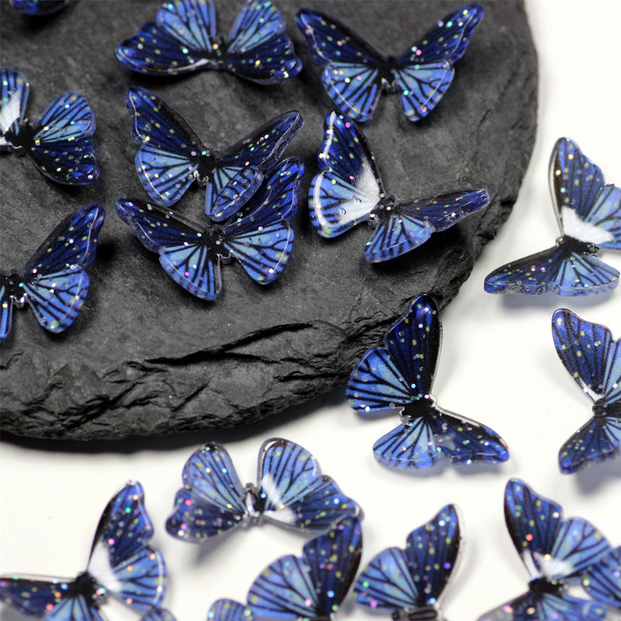 Butterfly Dark Blue Star Colour Hollowless 14x22.5mm Hair Accessories DIY Decoration