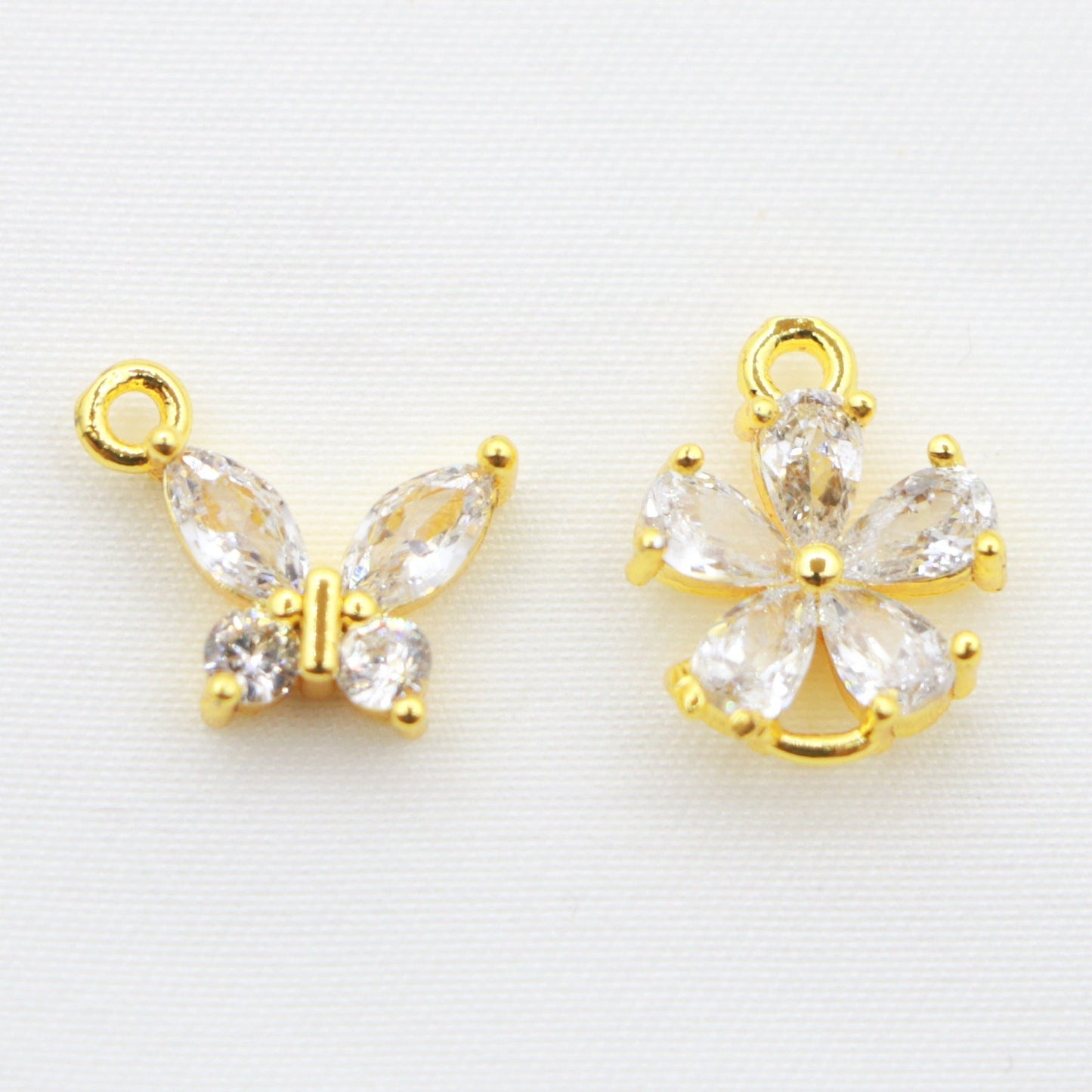 14k Set Zirconia Moon Butterfly Swan Rose Pendant Diy Necklace Earrings Pendant Material