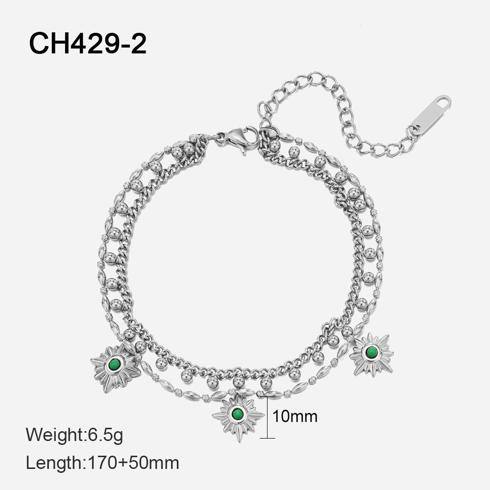 Fashion double star bracelet ins style niche design