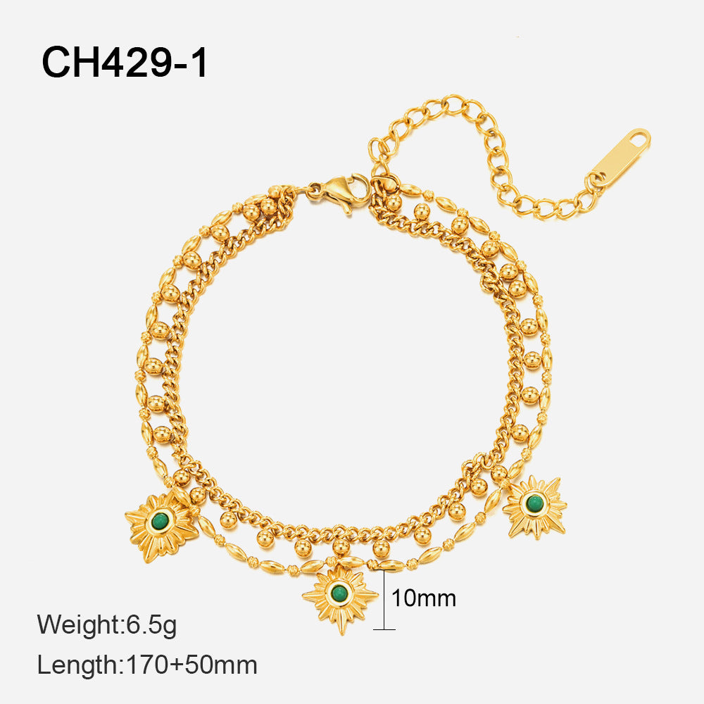 Fashion double star bracelet ins style niche design